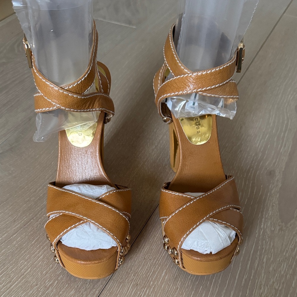 Marc by Marc Jacobs Cognac Crisscross Platform Heels